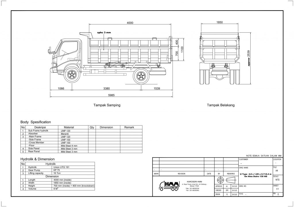 karoseri hino dutro